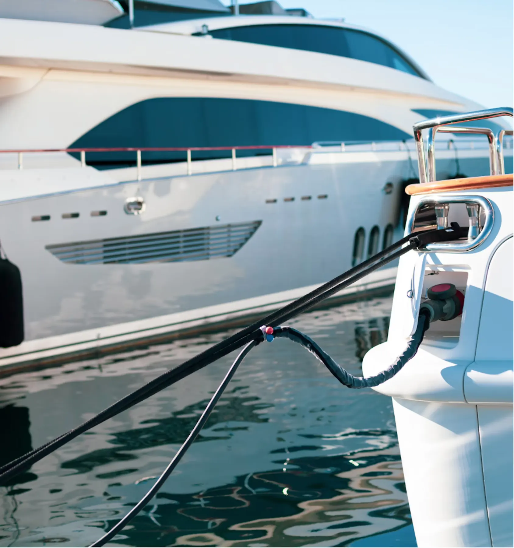 Champagne bucket on a yacht deck